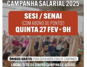 Sinpro faz assembleia para professores Sesi e Senai