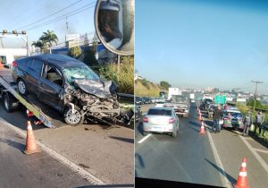 Acidente e lentidão na SP 304 em Americana sentido interior