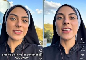 Freira chama atenção pela beleza e evangeliza nas redes