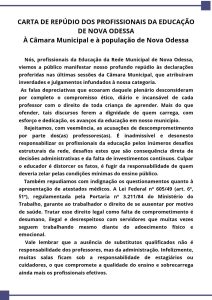 Professores bravos com falas de vereadores sobre faltas em Nova Odessa