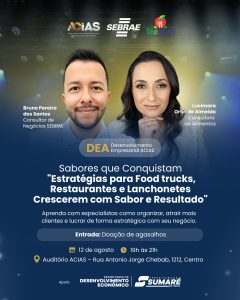 Setor de alimentação: Acias, Sebrae e Tecnutri realizam palestra gratuita