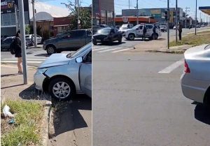 Carros batem nas av.s São Paulo e Contatto