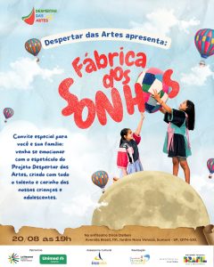 Projeto 'Despertar das Artes' tem espetáculo inédito no dia 20 em Sumaré