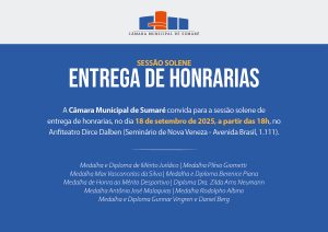 Câmara de Sumaré entrega de honrarias a mais de 80 personalidades
