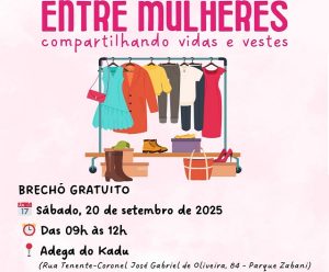 Brechó Solidário Entre Mulheres sábado no Zabani