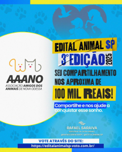 AAANO concorre a R$ 100 mil no Edital Animal SP