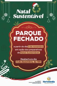 Parque Irmã Dorothy (Hortolândia) fechado até dia 4/12 para decoração natalina