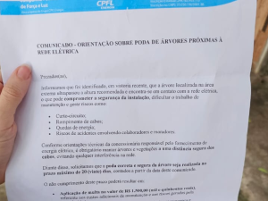 Nova Odessa alerta para golpe da falsa notificação sobre poda de árvores