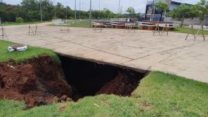 Hortolândia aciona empresa para corrigir erosão no Pq. Lago da Fé