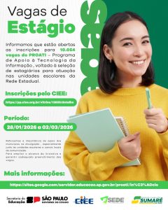 Proati tem vagas para jovens de Sumaré atuarem com tecnologia nas EEs