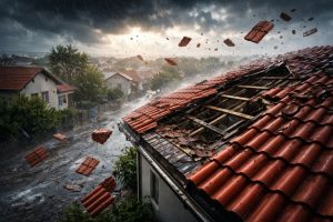 Telhas arrancadas por tempestades expõem fragilidades e ampliam riscos nas cidades