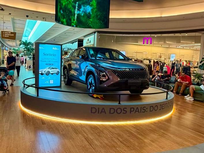 Parque Dom Pedro sorteia carro híbrido 0 km e presenteia clientes com vinho no Dia dos Pais