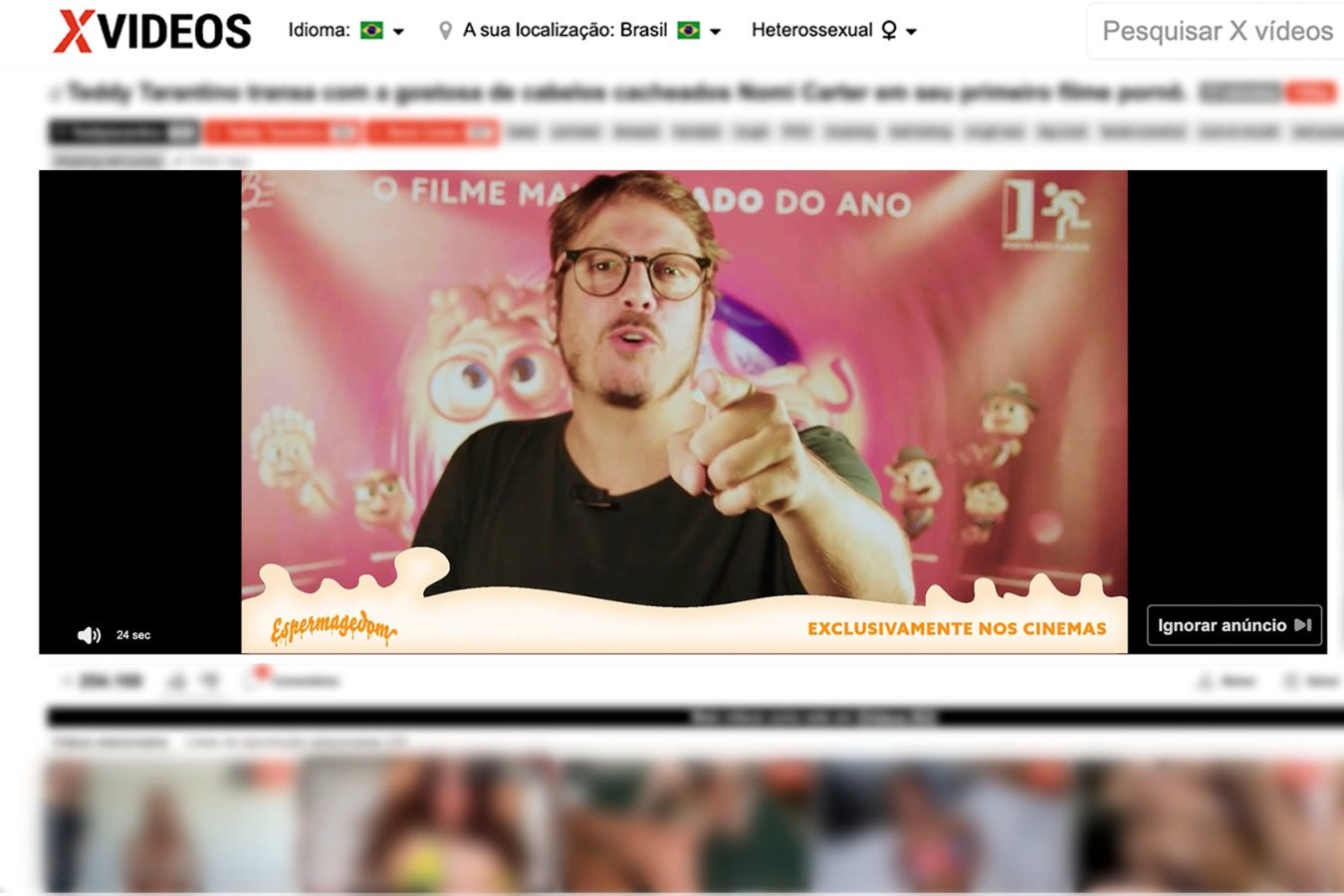 Fábio Porchat divulga filme no XVídeos