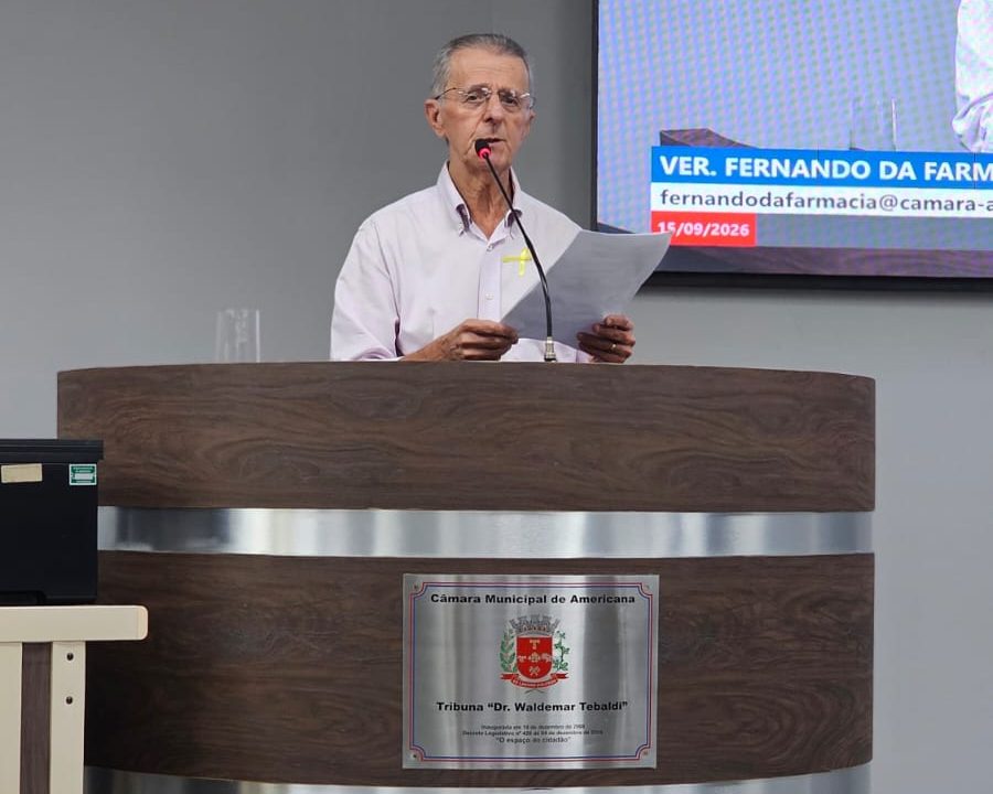 Após vitória na Justiça, Fernando da Farmácia faz uso da tribuna na CM Americana