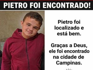 Pietro, de Santa Bárbara, encontrado em Campinas