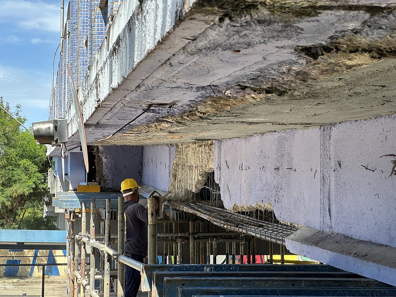 Viaduto Amadeu Elias recebe obras de recuperação estrutural