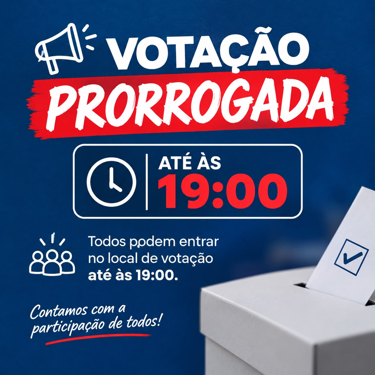 Urgente. Eleição adiada até as 19h em todo o Brasil